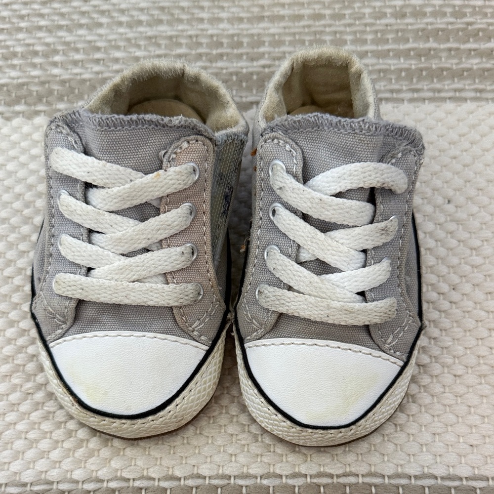 Converse Gray and White Kids Sneakers